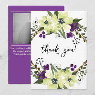 Elegant eucalyptus botanical photo wedding thank you card