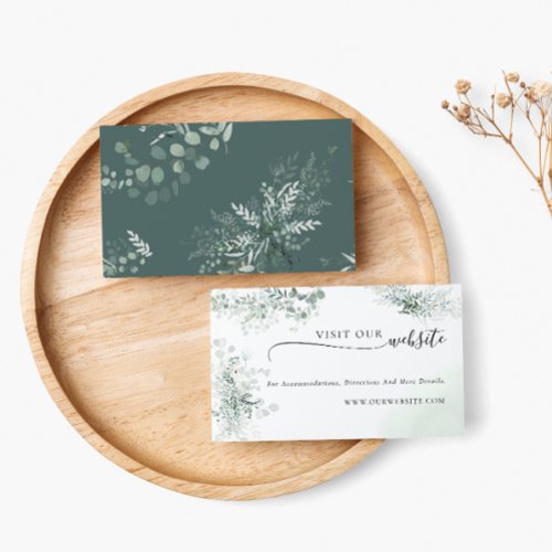 Elegant Eucalyptus Botanical Sage Wedding Website Enclosure Card