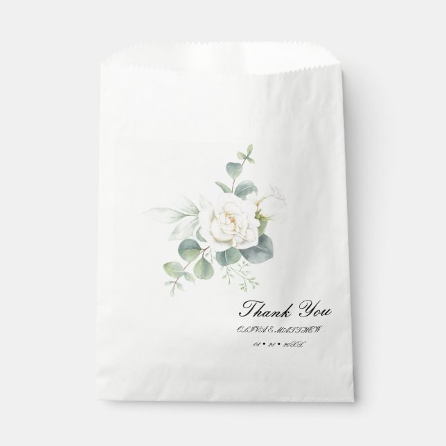 Elegant eucalyptus botanical Summer Wedding Favor Bag (Front)