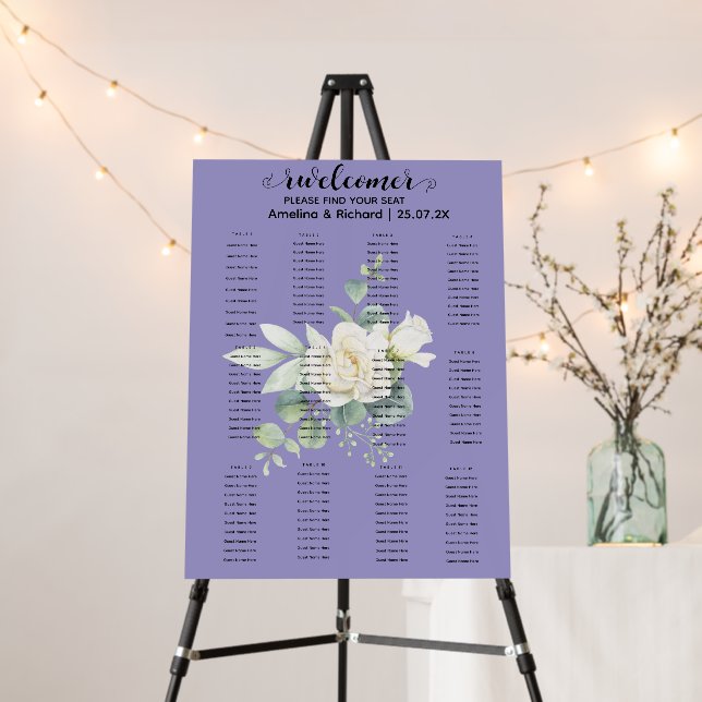 Elegant eucalyptus botanical Summer Wedding Foam Board (In Situ (Stand))