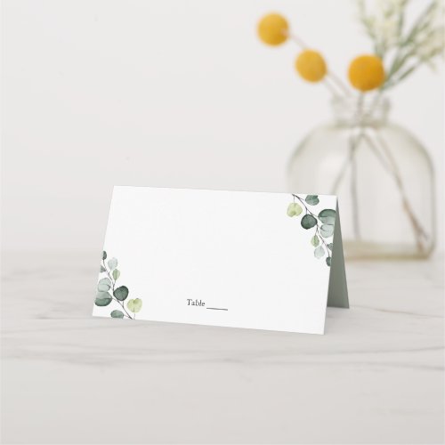 Elegant Eucalyptus Botanical Watercolor Place Card