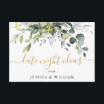 Elegant Eucalyptus Bridal Shower Date Night Idea A Advice Card<br><div class="desc">Elegant Eucalyptus Bridal Shower Date Night Idea Advice Card.</div>