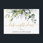 Elegant Eucalyptus Bridal Shower Date Night Idea A Advice Card<br><div class="desc">Elegant Eucalyptus Bridal Shower Date Night Idea Advice Card.</div>