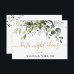 Elegant Eucalyptus Bridal Shower Date Night Idea A Advice Card<br><div class="desc">Elegant Eucalyptus Bridal Shower Date Night Idea Advice Card.</div>