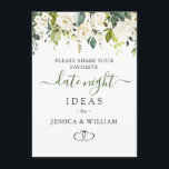 Elegant Eucalyptus Bridal Shower Date Night Idea  Advice Card<br><div class="desc">Elegant Eucalyptus Bridal Shower Date Night Idea Advice Card.</div>
