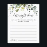Elegant Eucalyptus Bridal Shower Date Night Idea Flyer<br><div class="desc">Elegant Eucalyptus Bridal Shower Date Night Idea.</div>