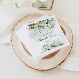 Elegant eucalyptus bridal shower napkins