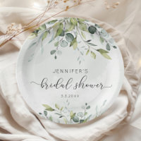 Elegant eucalyptus bridal shower napkins