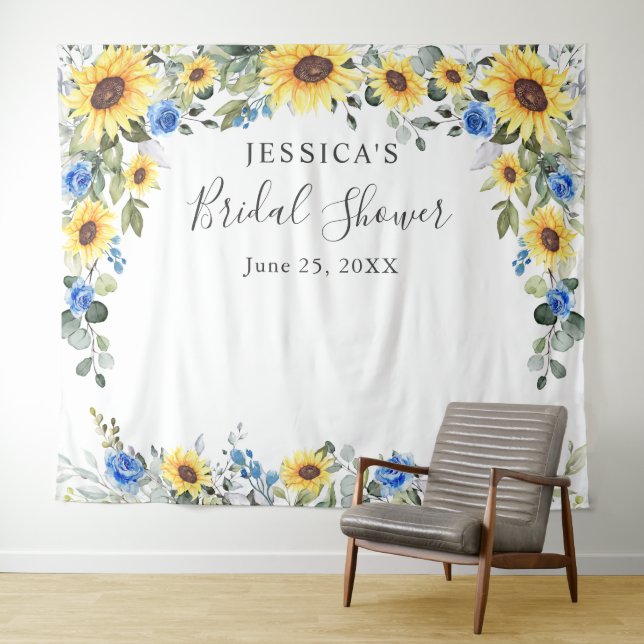 Elegant Eucalyptus Bridal Shower Photo Backdrop (In Situ (Horizontal))