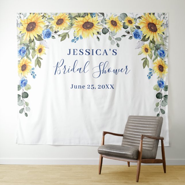 Elegant Eucalyptus Bridal Shower Photo Backdrop (In Situ (Horizontal))