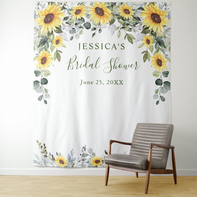 Elegant Eucalyptus Bridal Shower Photo Backdrop (In Situ)