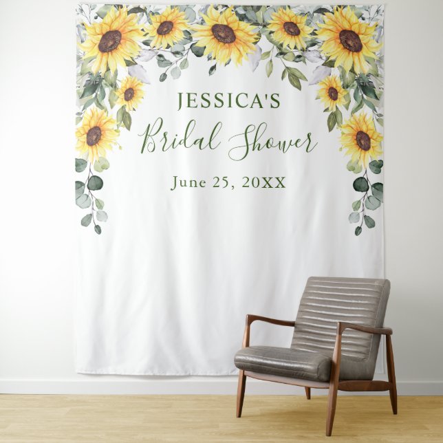 Elegant Eucalyptus Bridal Shower Photo Backdrop (In Situ)