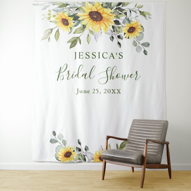 Elegant Eucalyptus Bridal Shower Photo Backdrop (In Situ)