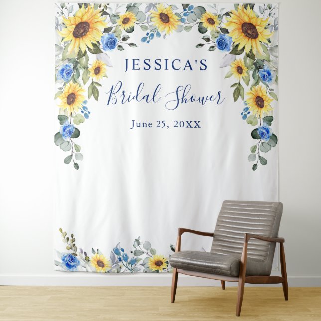 Elegant Eucalyptus Bridal Shower Photo Backdrop (In Situ)