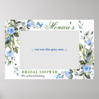 Elegant Eucalyptus Bridal Shower Photo Prop Frame 