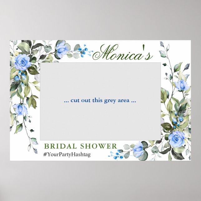 Elegant Eucalyptus Bridal Shower Photo Prop Frame  Poster (Front)