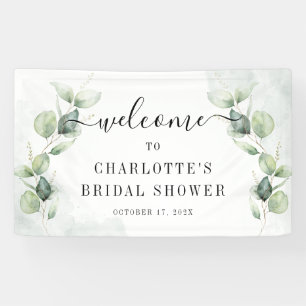 Elegant Eucalyptus Bridal Shower Welcome Banner