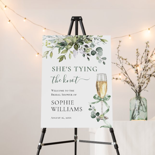 Elegant Eucalyptus Bridal Shower Welcome Foam Board (In Situ (Stand))