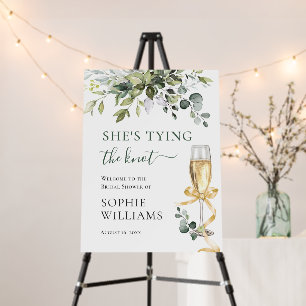 Elegant Eucalyptus Bridal Shower Welcome Foam Board