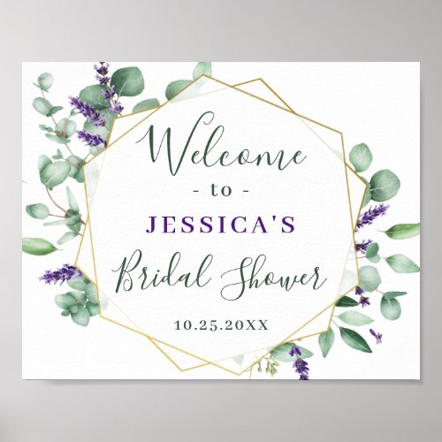 Elegant Eucalyptus BRIDAL SHOWER Welcome Sign