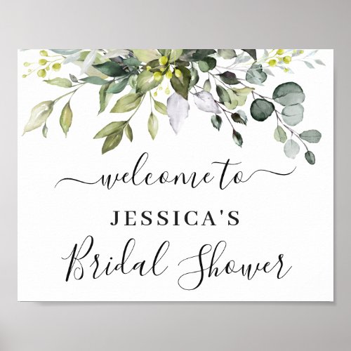 Elegant Eucalyptus BRIDAL SHOWER Welcome Sign