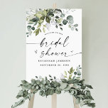 Elegant Eucalyptus Bridal Shower Welcome Sign<br><div class="desc">Design features elegant watercolor greenery eucalyptus,  olive branches,  and other leafy elements. "Bridal Shower" is printed in a modern stylish font with a small decorative heart.</div>