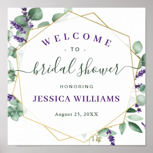 Elegant Eucalyptus BRIDAL SHOWER Welcome Sign