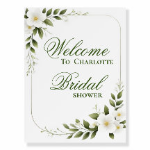 Elegant Eucalyptus Bridal Shower Welcome Signs