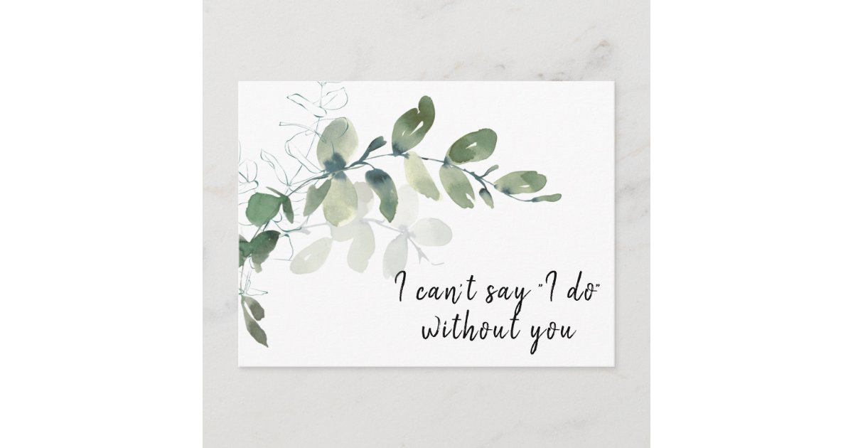 Elegant Eucalyptus Bridesmaid Proposal Card | Zazzle