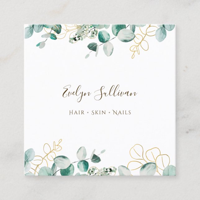 Elegant eucalyptus business card (Front)