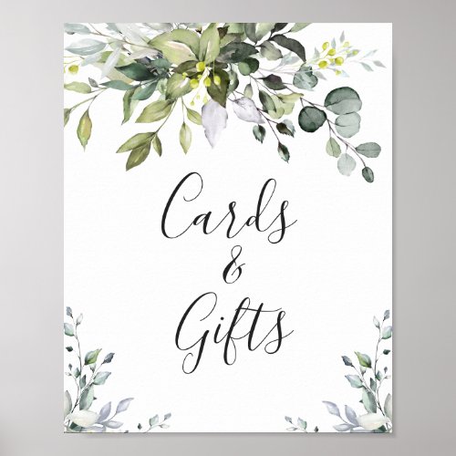 Elegant Eucalyptus Cards and Gifts Wedding Sign