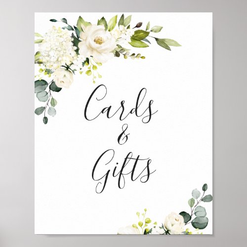 Elegant Eucalyptus Cards and Gifts Wedding Sign