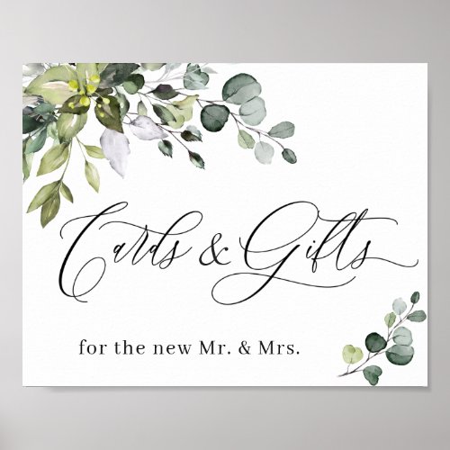 Elegant Eucalyptus Cards  Gifts Wedding Sign