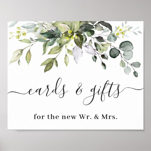 Elegant Eucalyptus Cards  Gifts Wedding Sign