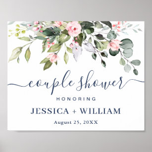 Elegant Eucalyptus COUPLE SHOWER Welcome Sign