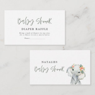 elegant eucalyptus cute baby shower diaper raffle note card