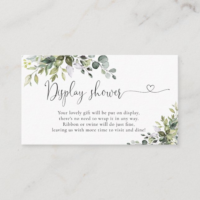 Elegant Eucalyptus Display Shower  Enclosure Card (Front)