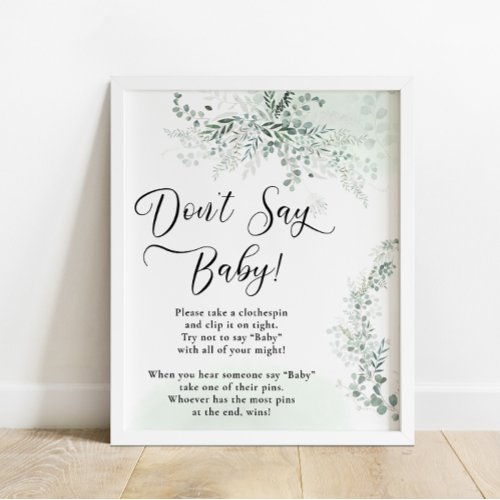 Elegant Eucalyptus Dont Say Baby Poster