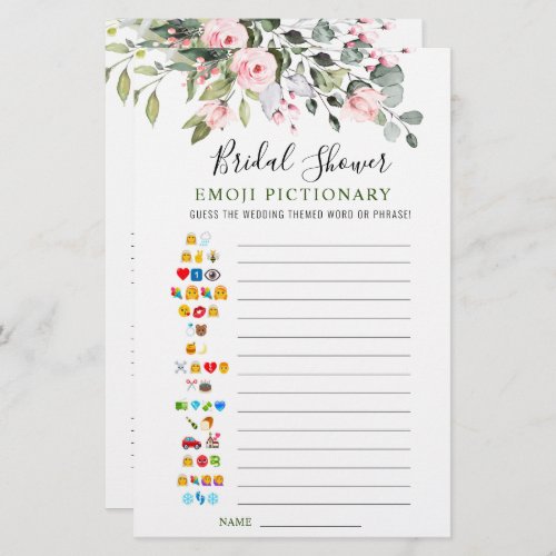 Elegant Eucalyptus Double_Sided Bridal Shower Game