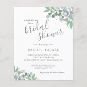 Elegant Eucalyptus Dusty Blue Bridal Shower Invite (Front)
