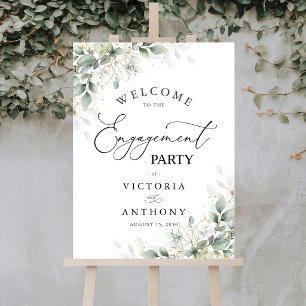 Elegant Eucalyptus Engagement Party Foam Boards