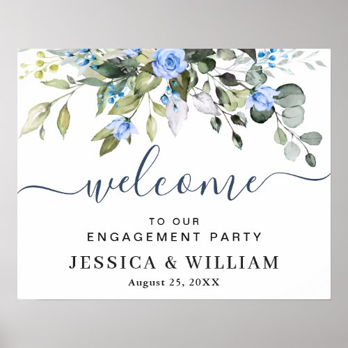Elegant Eucalyptus ENGAGEMENT PARTY Welcome Poster