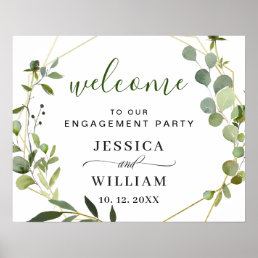 Elegant Eucalyptus ENGAGEMENT PARTY Welcome Sign