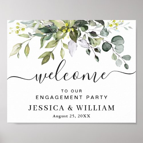 Elegant Eucalyptus ENGAGEMENT PARTY Welcome Sign