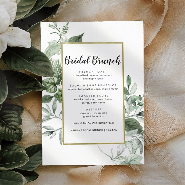 Elegant Eucalyptus Floral Bridal Brunch Menu (Creator Uploaded)