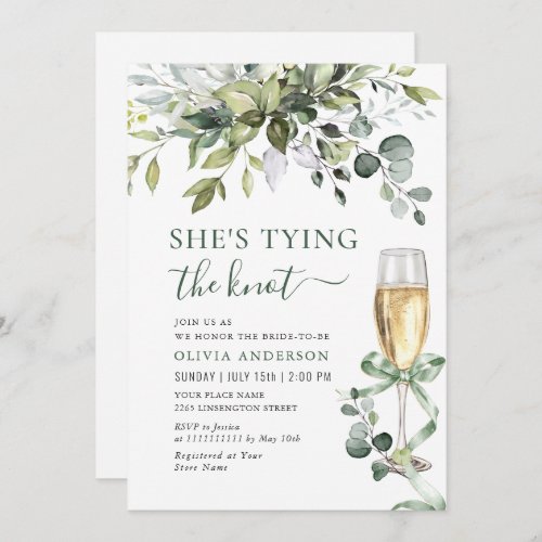 Elegant Eucalyptus Floral Bridal Shower Invitation