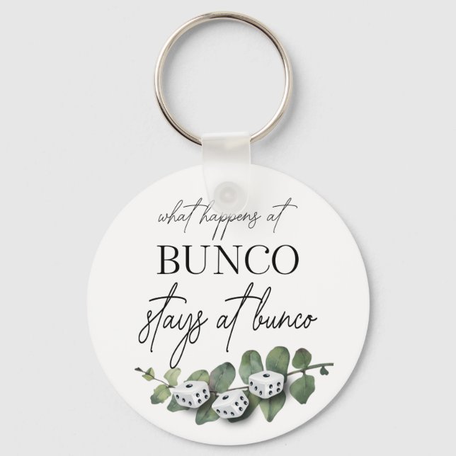 Elegant Eucalyptus Floral Bunco Keychain (Front)