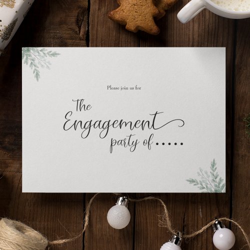 Elegant Eucalyptus Floral Engagement Invitation Postcard