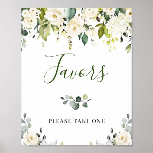 Elegant Eucalyptus Floral Favors Wedding Sign
