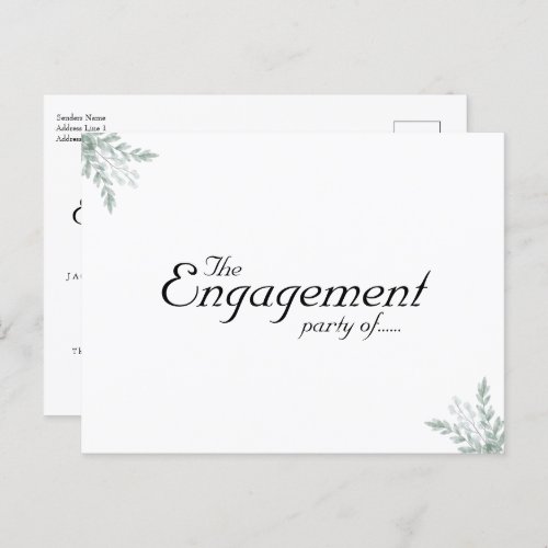 Elegant Eucalyptus Floral Save The Date Engagement Invitation Postcard